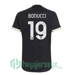 Juventus (BONUCCI 19) Juventus Soccer Jerseys Third Black 2023/2024