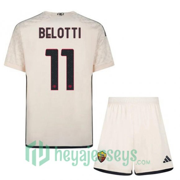 AS Roma (BELOTTI 11) Kids Kids Soccer Jerseys Away Yellow 2023/2024