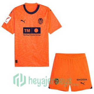 Valencia CF Kids Soccer Jerseys Third Orange 2023/2024
