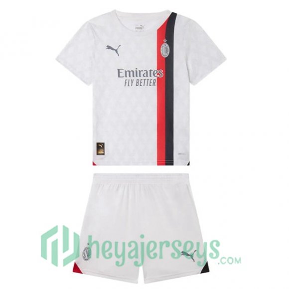 AC Milan Kids Soccer Jerseys Away White 2023/2024