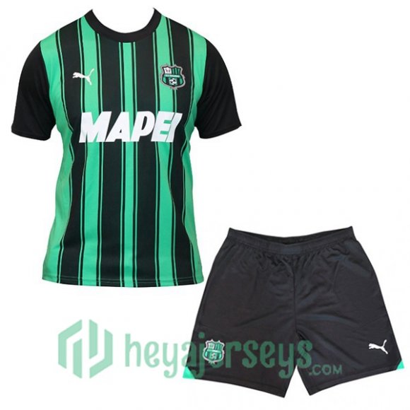 US Sassuolo Kids Soccer Jerseys Home Green 2023/2024