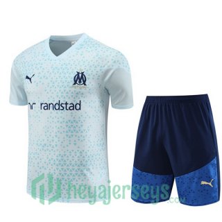 Olympique de Marseille Training T Shirt + Shorts Blue 2023/2024