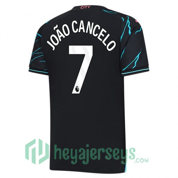 Manchester City (João Cancelo 7) Soccer Jerseys Third Blue Black 2023/2024