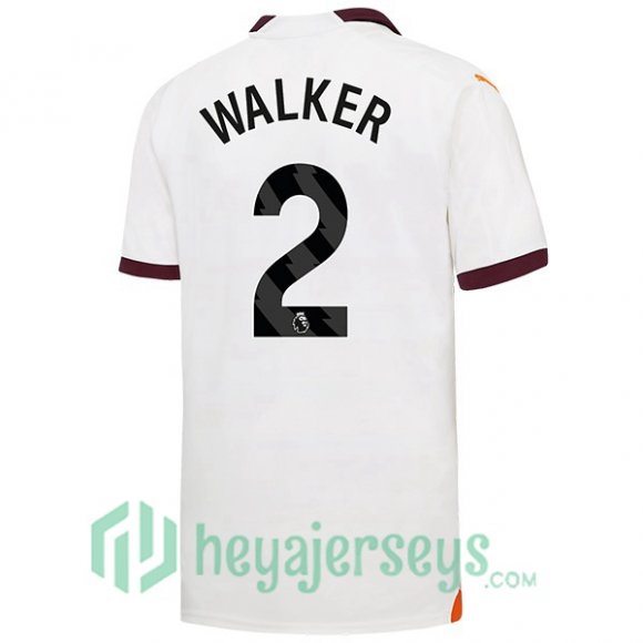 Manchester City (Kyle Walker 2) Soccer Jerseys Away White 2023/2024