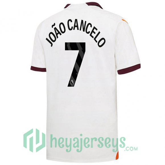 Manchester City (João Cancelo 7) Soccer Jerseys Away White 2023/2024