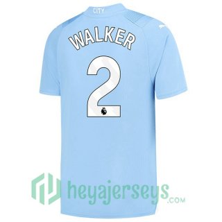 Manchester City (Kyle Walker 2) Soccer Jerseys Home Blue 2023/2024