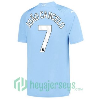 Manchester City (João Cancelo 7) Soccer Jerseys Home Blue 2023/2024