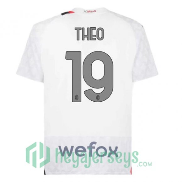 AC Milan (Theo 19) Soccer Jerseys Away White 2023/2024