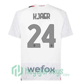 AC Milan (Kjaer 24) Soccer Jerseys Away White 2023/2024