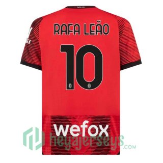AC Milan (Rafa Leão 10) Soccer Jerseys Home Red 2023/2024