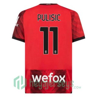 AC Milan (Pulisic 11) Soccer Jerseys Home Red 2023/2024