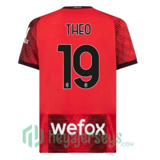 AC Milan (Theo 19) Soccer Jerseys Home Red 2023/2024