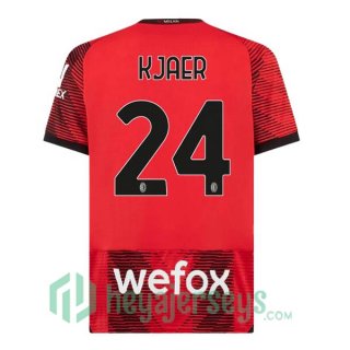 AC Milan (Kjaer 24) Soccer Jerseys Home Red 2023/2024