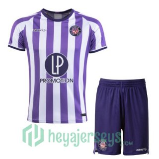 Toulouse Kids Soccer Jerseys Home Purple White 2023/2024