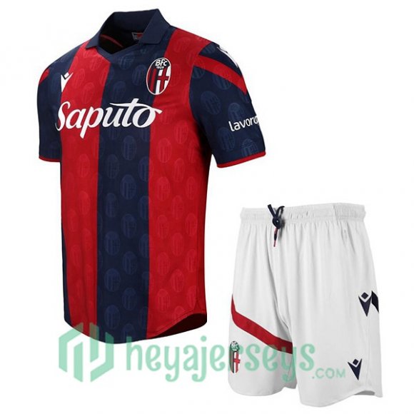 Bologna Kids Soccer Jerseys Home Blue Red 2023/2024