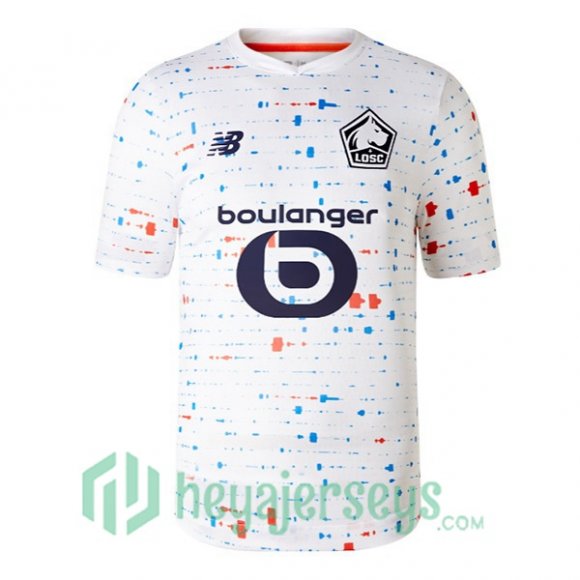 Lille OSC Soccer Jerseys Away White 2023/2024