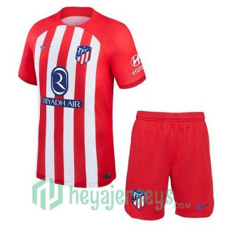 Atletico Madrid Kids Soccer Jerseys Home Red 2023/2024