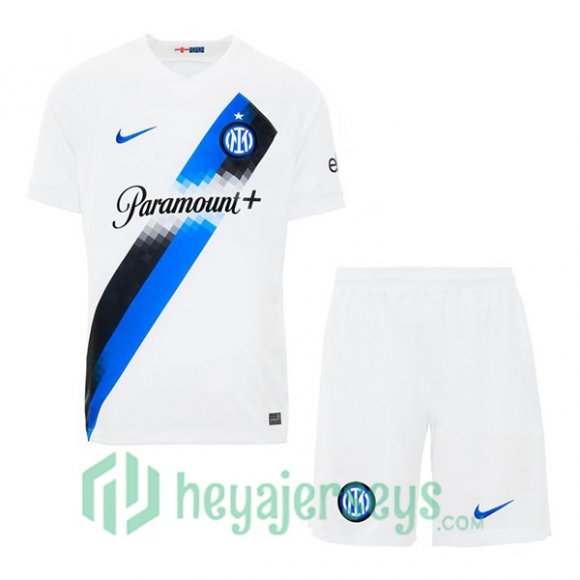 Inter Milan Kids Soccer Jerseys Away White 2023/2024