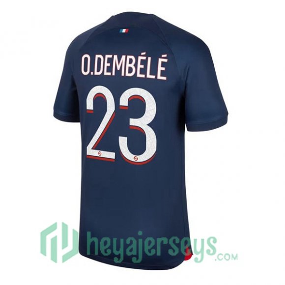 Paris PSG (O.Dembélé 23) Soccer Jerseys Home Blue Royal 2023/2024