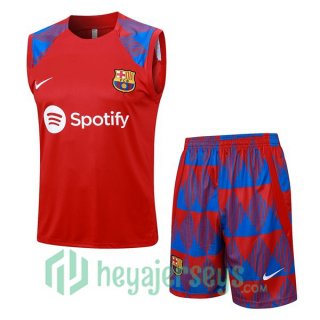 FC Barcelona Soccer Vest + Shorts Red 2023/2024