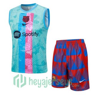 FC Barcelona Soccer Vest + Shorts Green 2023/2024