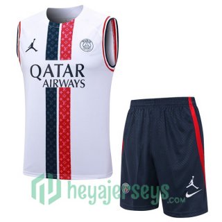 Paris PSG Soccer Vest + Shorts White 2023/2024