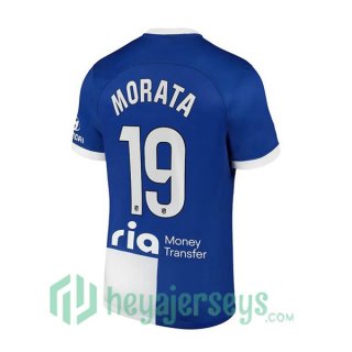 Atletico Madrid (Morata 19) Soccer Jerseys Away Blue 2023/2024