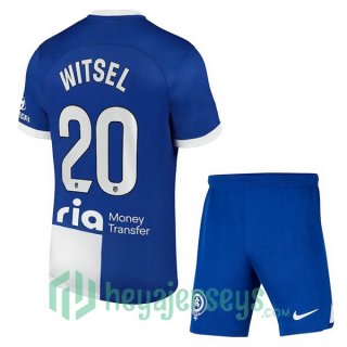 Atletico Madrid (Witsel 20) Kids Soccer Jerseys Away Blue 2023/2024