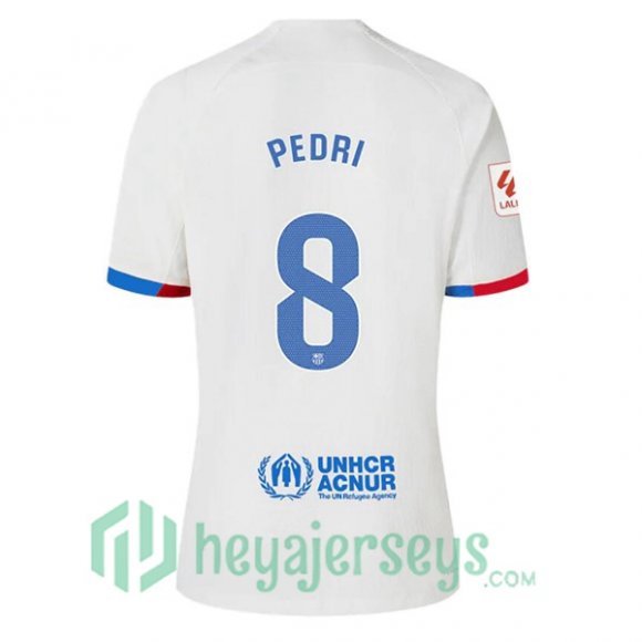 FC Barcelona (PEDRI 8) Soccer Jerseys Away White 2023/2024