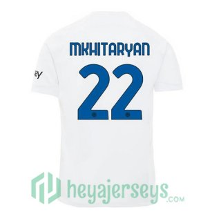 Inter Milan (MKHITARYAN 22) Soccer Jerseys Away White 2023/2024