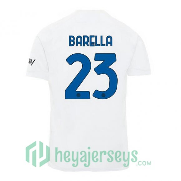 Inter Milan (BARELLA 23) Soccer Jerseys Away White 2023/2024