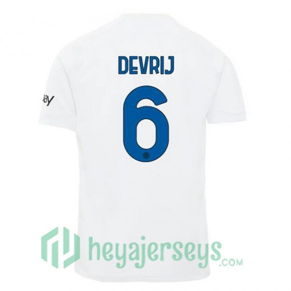 Inter Milan (DE VRIJ 6) Soccer Jerseys Away White 2023/2024