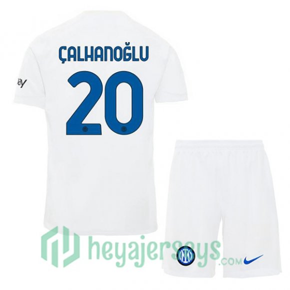 Inter Milan (ÇALHANOĞLU 20) Kids Soccer Jerseys Away White 2023/2024