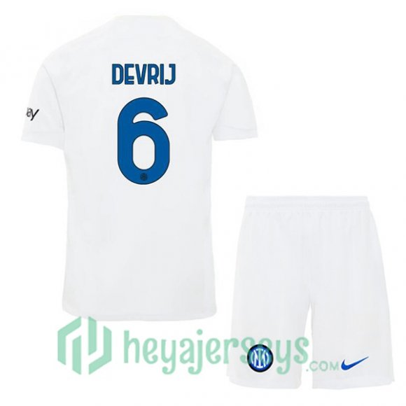 Inter Milan (DE VRIJ 6) Kids Soccer Jerseys Away White 2023/2024