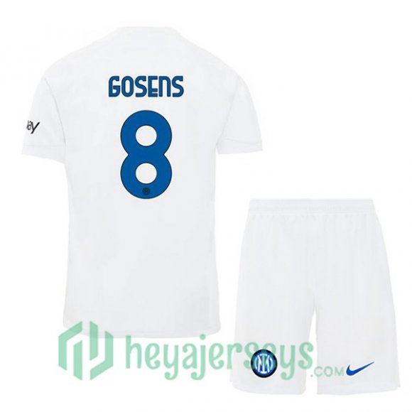 Inter Milan (GOSENS 8) Kids Soccer Jerseys Away White 2023/2024