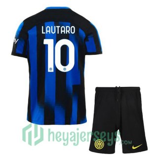 Inter Milan (LAUTARO 10) Kids Soccer Jerseys Home Blue 2023/2024
