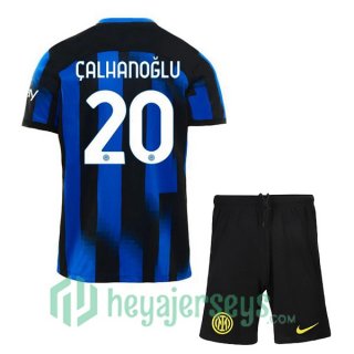Inter Milan (ÇALHANOĞLU 20) Kids Soccer Jerseys Home Blue 2023/2024