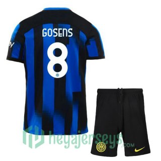 Inter Milan (GOSENS 8) Kids Soccer Jerseys Home Blue 2023/2024