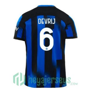 Inter Milan (DE VRIJ 6) Soccer Jerseys Home Blue 2023/2024