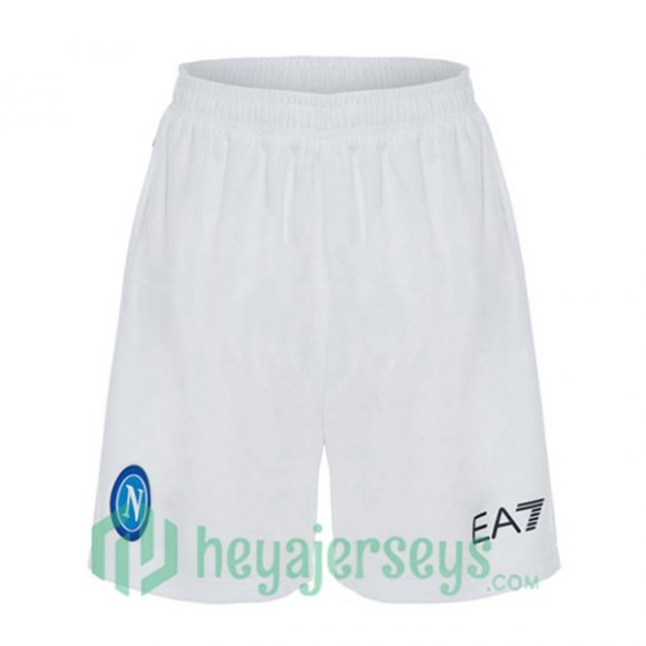 SSC Napoli Away Soccer Shorts White 2023/2024