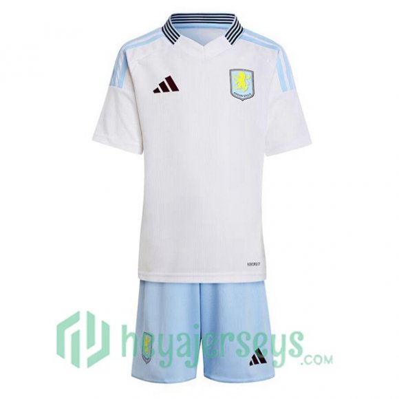 Aston Villa Kids Away Soccer Jerseys White 2024/2025