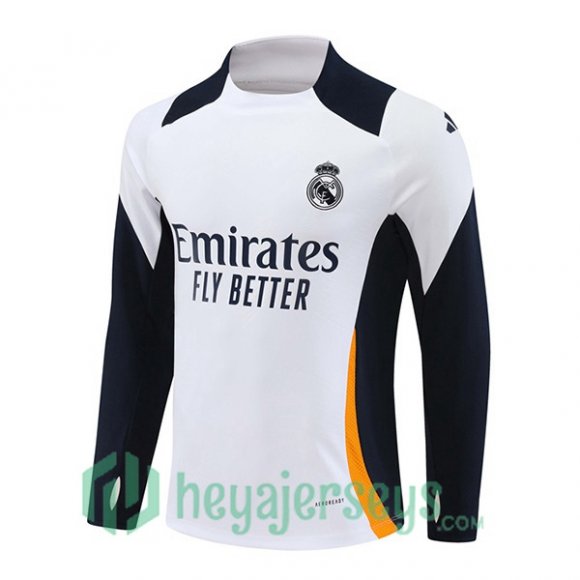 Training Sweatshirt Real Madrid White Yellow 2024/2025