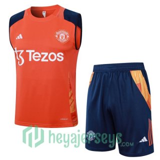 Soccer Vest Manchester United + Shorts Orange 2024/2025