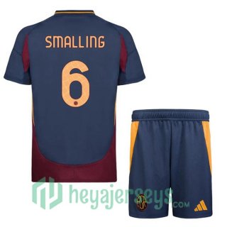 AS Roma (SMALLING 6) Kids Third Soccer Jerseys Blue Royal 2024/2025