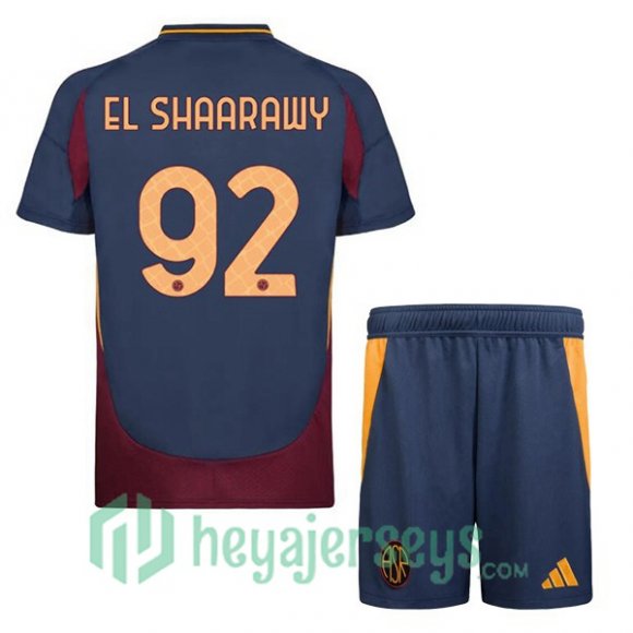 AS Roma (EL SHAARAWY 92) Kids Third Soccer Jerseys Blue Royal 2024/2025