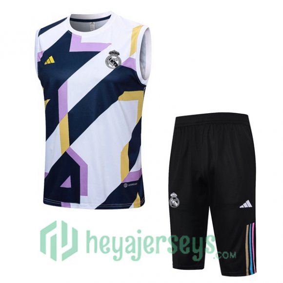 Real Madrid Soccer Vest + Shorts White 2023/2024