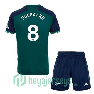 Arsenal (ØDEGAARD 8) Kids Third Soccer Jerseys Green 2023/2024