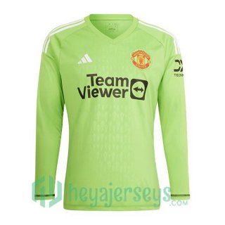Manchester United Goalkeeper Soccer Jerseys Long Sleeve Green 2023/2024