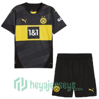 Borussia Dortmund Kids Away Soccer Jerseys Black 2024/2025