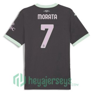 AC Milan (Morata 7) Third Soccer Jerseys Black 2024/2025